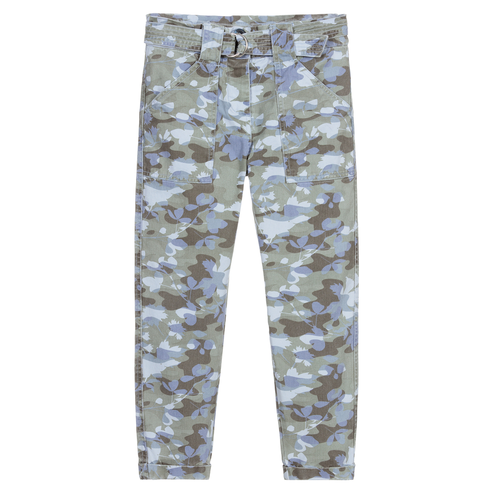 Teen Girls Green Camo Jeans
