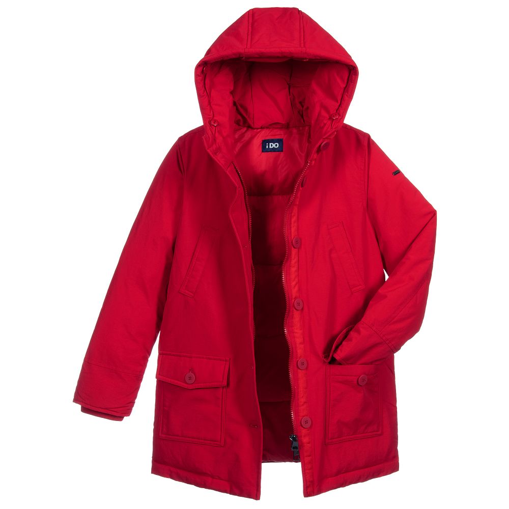 iDO Junior Teen Red Parka Coat
