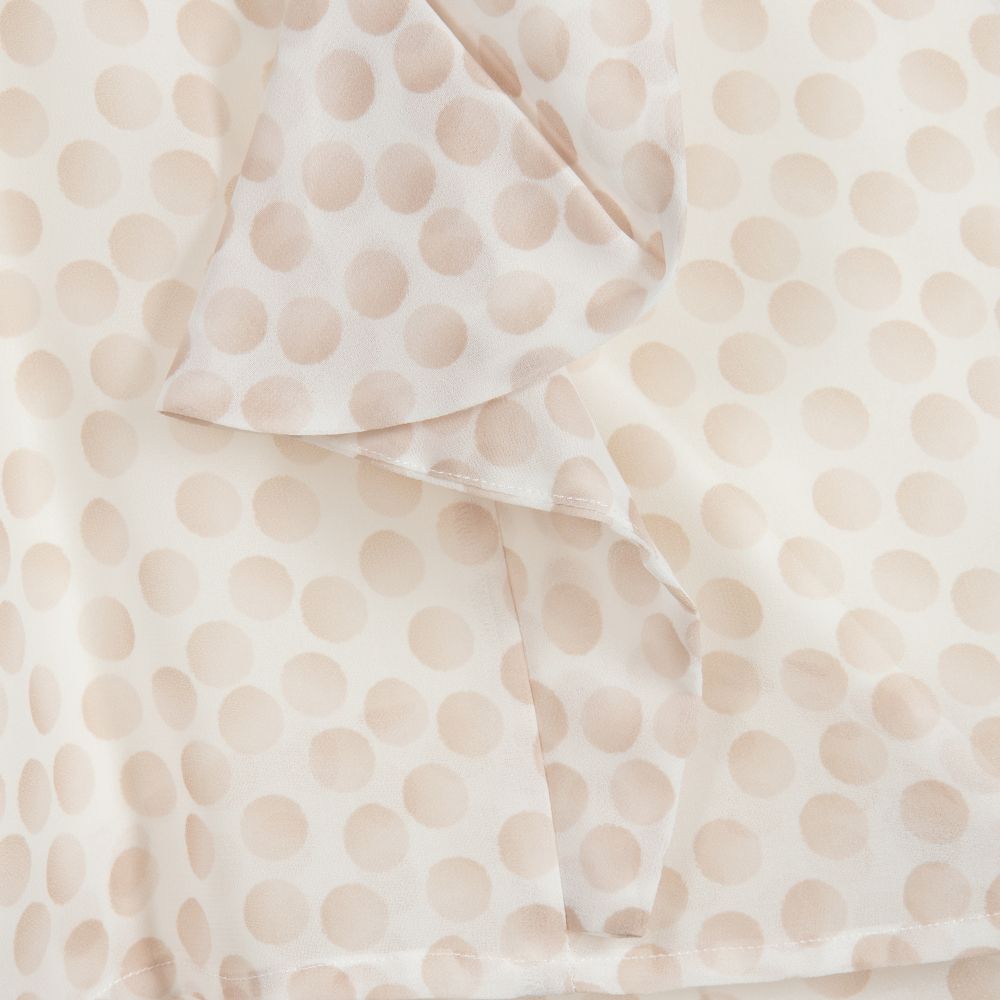 iDO Junior-White & Beige Chiffon Top | Childrensalon Outlet