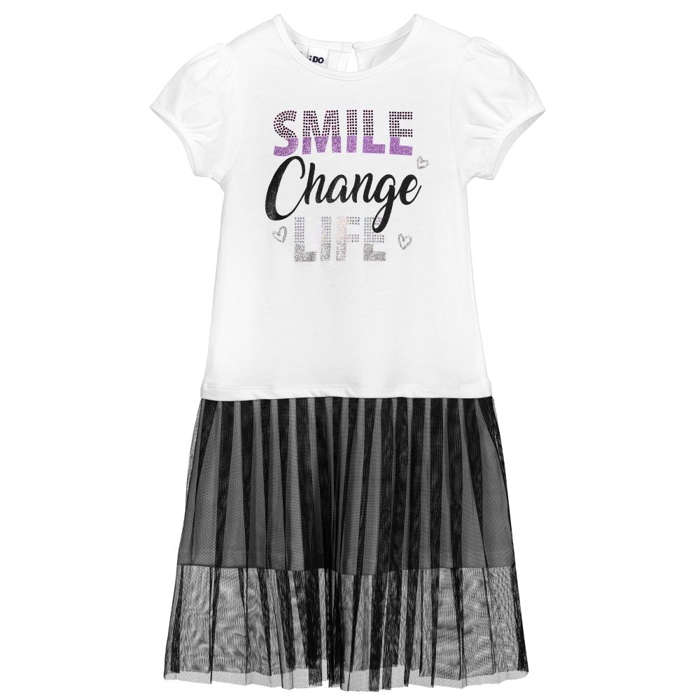 iDO Baby - White & Black T-Shirt Dress | Childrensalon