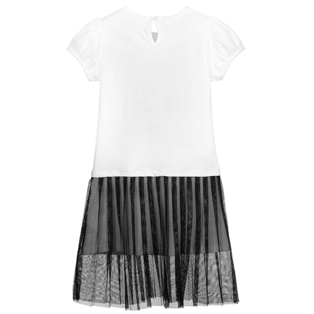 iDO Baby-White & Black T-Shirt Dress | Childrensalon Outlet