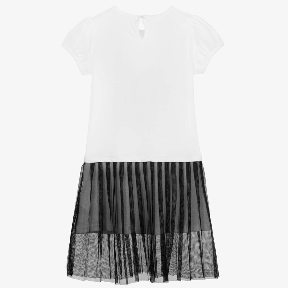 iDO Baby-White & Black T-Shirt Dress | Childrensalon Outlet
