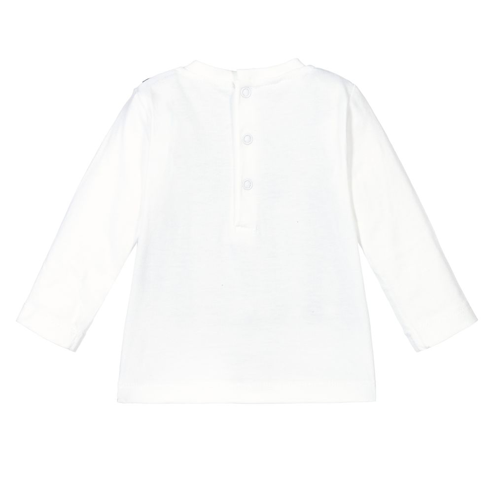 iDO Мини-White & Blue Cotton Baby Top | Childrensalon Outlet