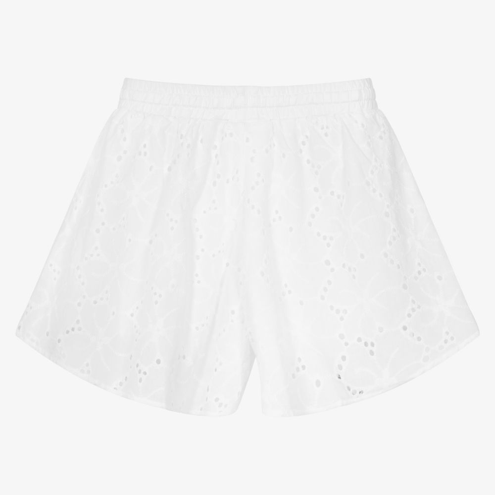 iDO Junior-White Broderie Anglaise Shorts | Childrensalon Outlet