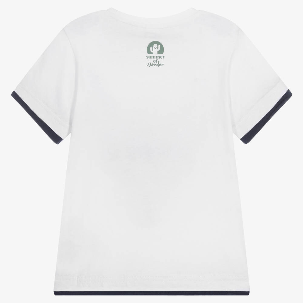 iDO Baby-White Cotton Cactus T-Shirt | Childrensalon Outlet