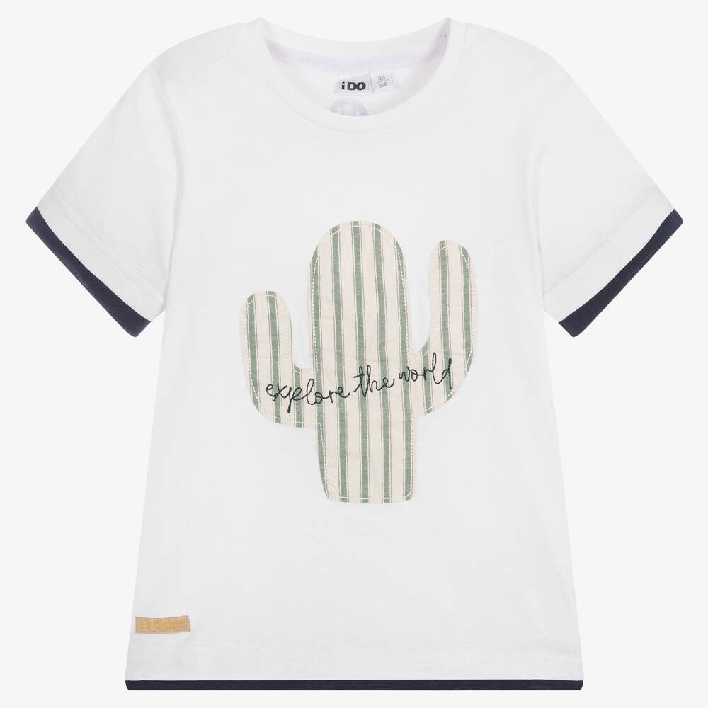 iDO Baby - White Cotton Cactus T-Shirt | Childrensalon
