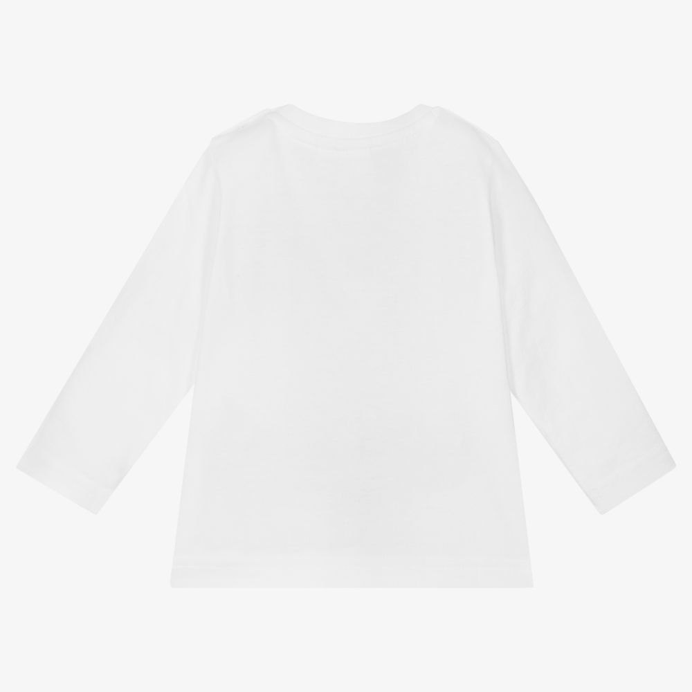 iDO Mini-White Cotton Jersey Baby Top | Childrensalon Outlet