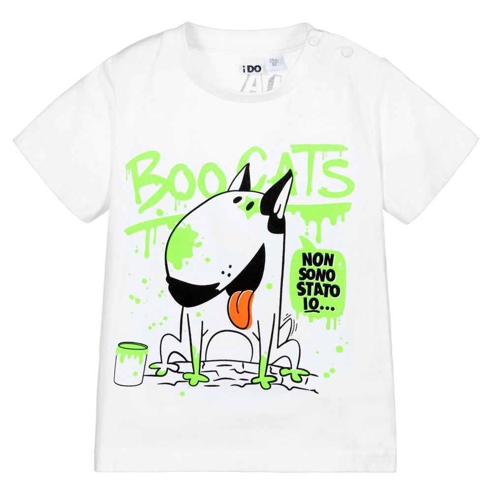 iDO Baby - T-shirt blanc en jersey de coton | Childrensalon