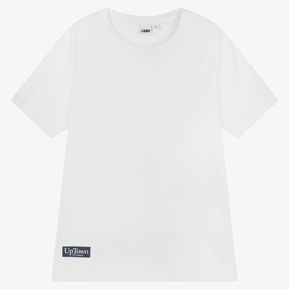 iDO Junior - White Cotton T-Shirt | Childrensalon