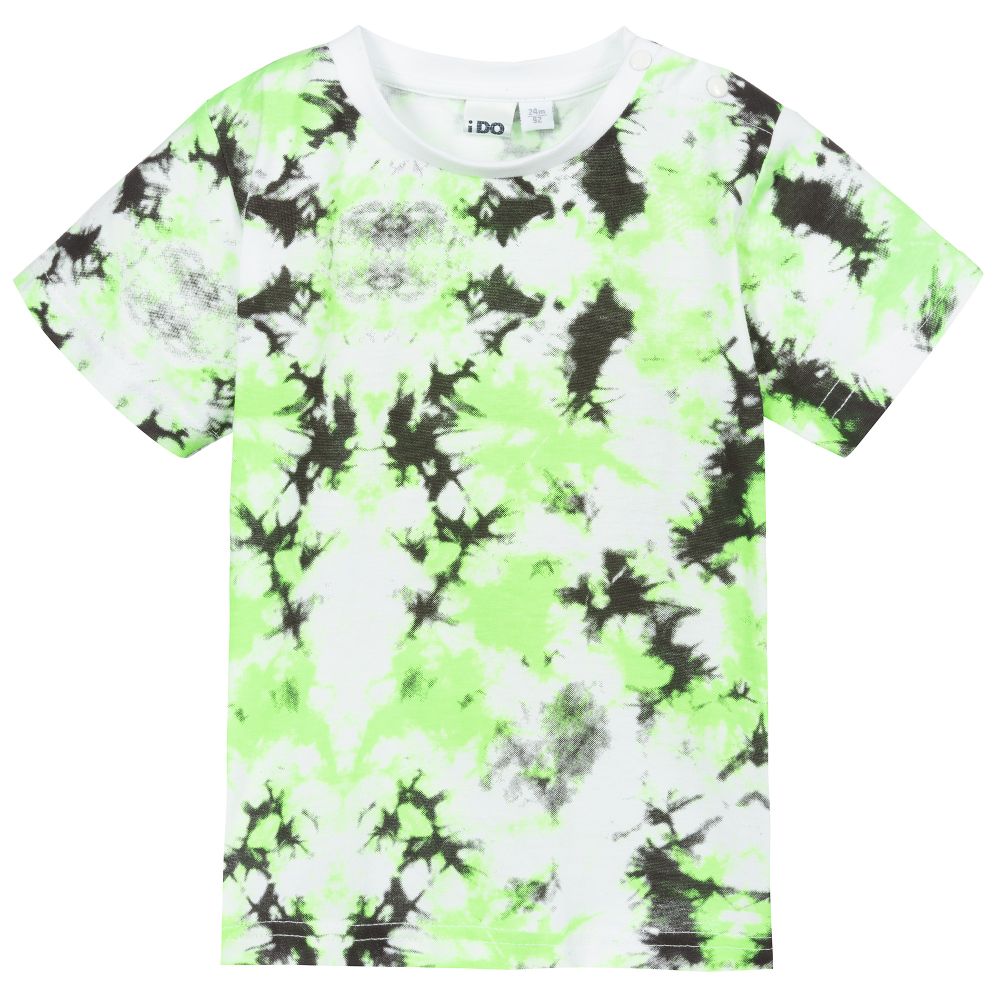 iDO Baby - White & Green Cotton T-Shirt | Childrensalon