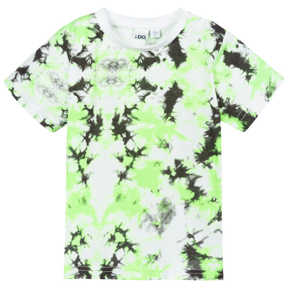 iDO Baby - T-shirt blanc et vert en coton | Childrensalon