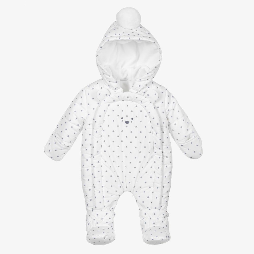 iDO Mini - Babyschneeanzug in Weiß und Grau | Childrensalon