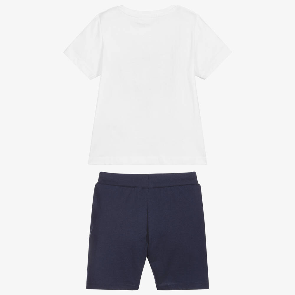 iDO Baby-White & Navy Blue Shorts Set | Childrensalon Outlet