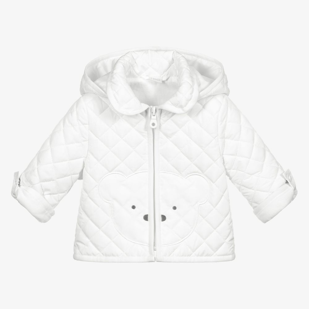 iDO Mini - White Quilted Baby Jacket | Childrensalon