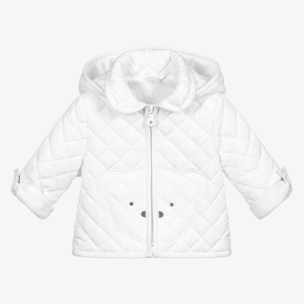 White Quilted Baby Jacket