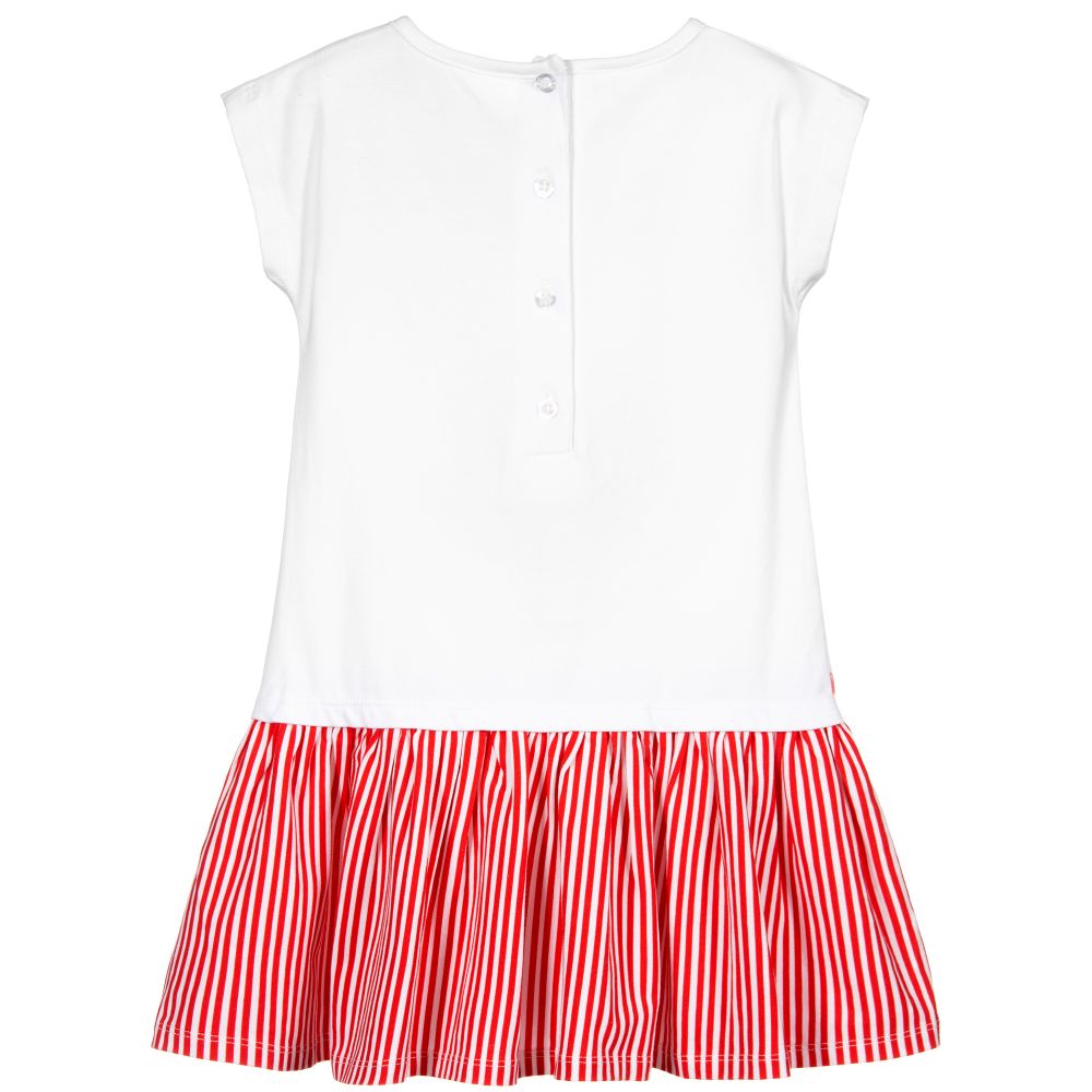 iDO Baby-White & Red Cotton Dress | Childrensalon Outlet