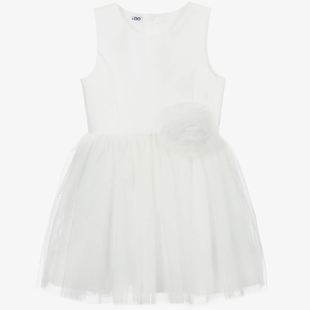 iDO Малыши-Белое платье из атласа и тюля | Childrensalon Outlet