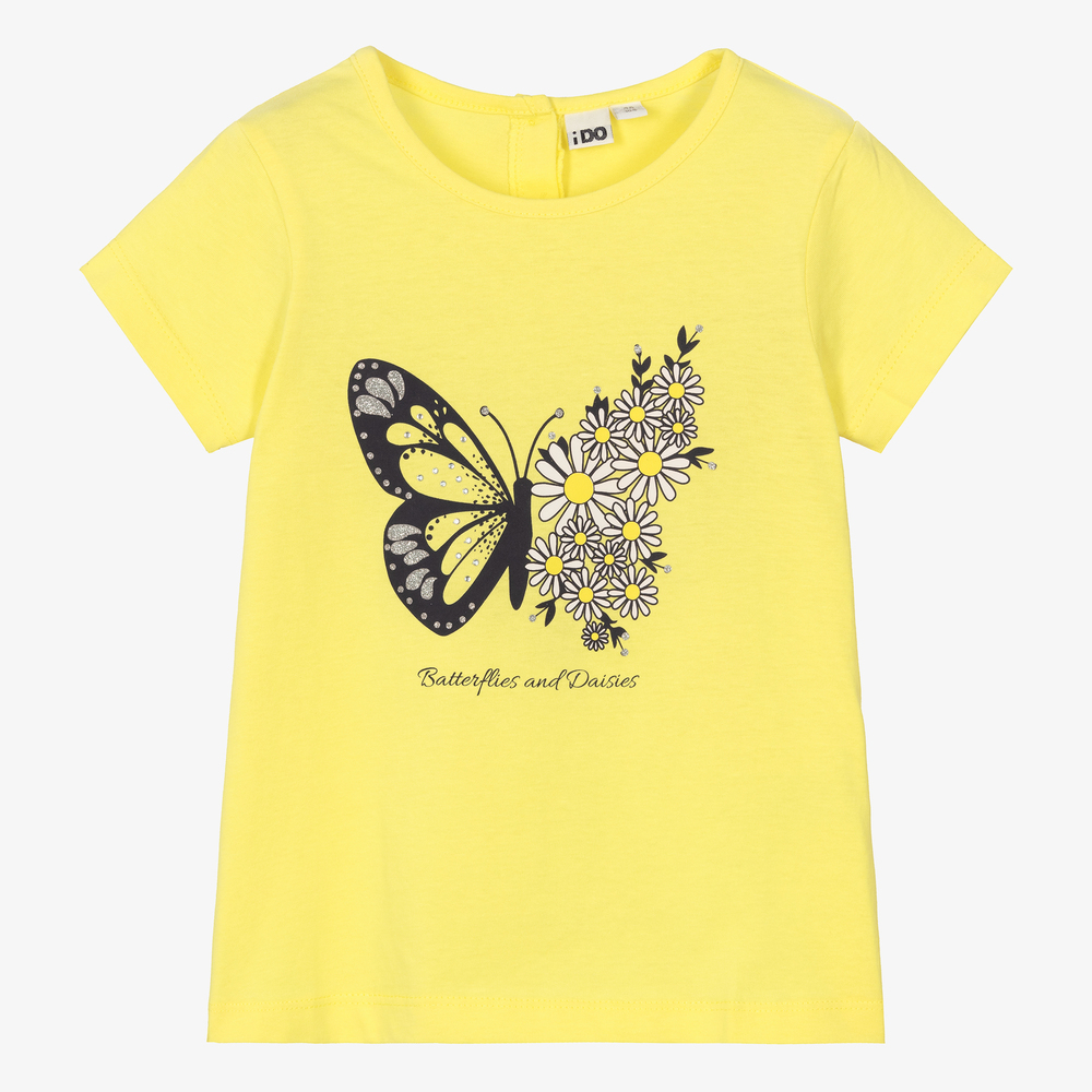 iDO Baby - Gelbes T-Shirt mit Schmetterling | Childrensalon
