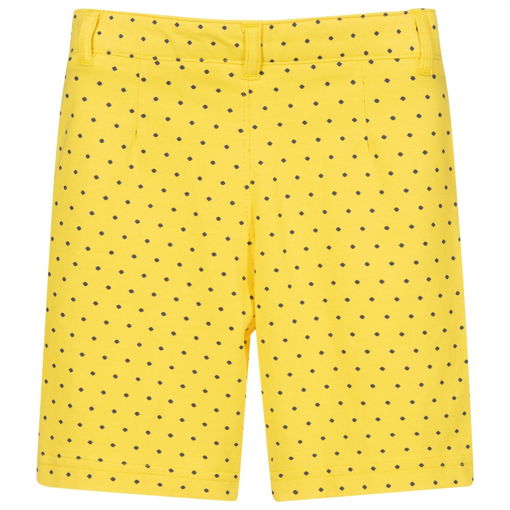 iDO Baby-شورت قطن جيرسي لون أصفر بنقط البولكا للأولاد | Childrensalon Outlet