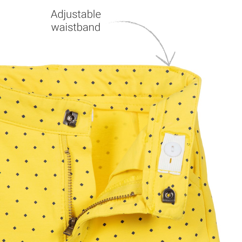 iDO Baby-شورت قطن جيرسي لون أصفر بنقط البولكا للأولاد | Childrensalon Outlet