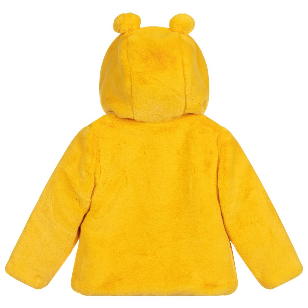 Yellow jacket fur hood on sale