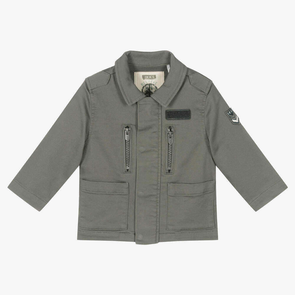 IKKS - Baby Boys Green Military Jacket  | Childrensalon