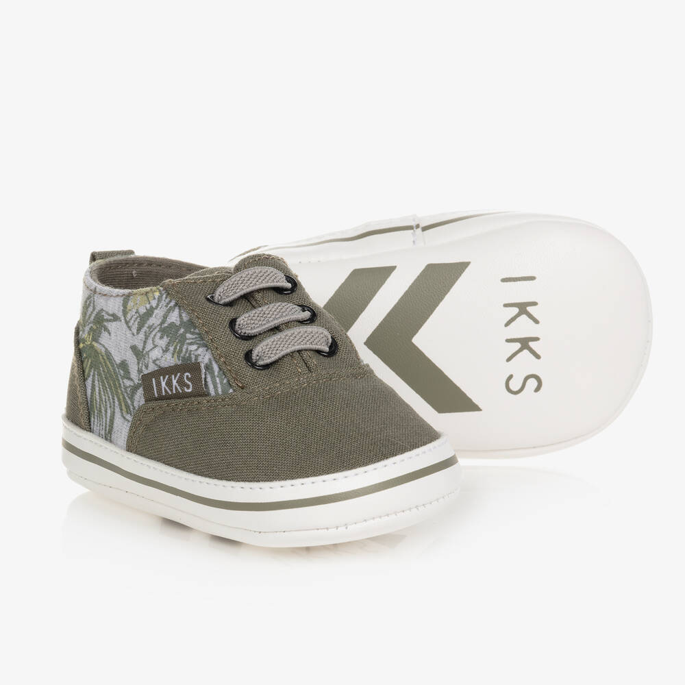 IKKS - Baby Boys Khaki Green Pre-Walkers | Childrensalon