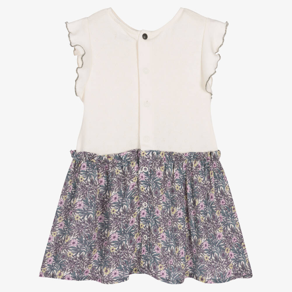 IKKS-Baby Girls Purple Floral Dress | Childrensalon Outlet