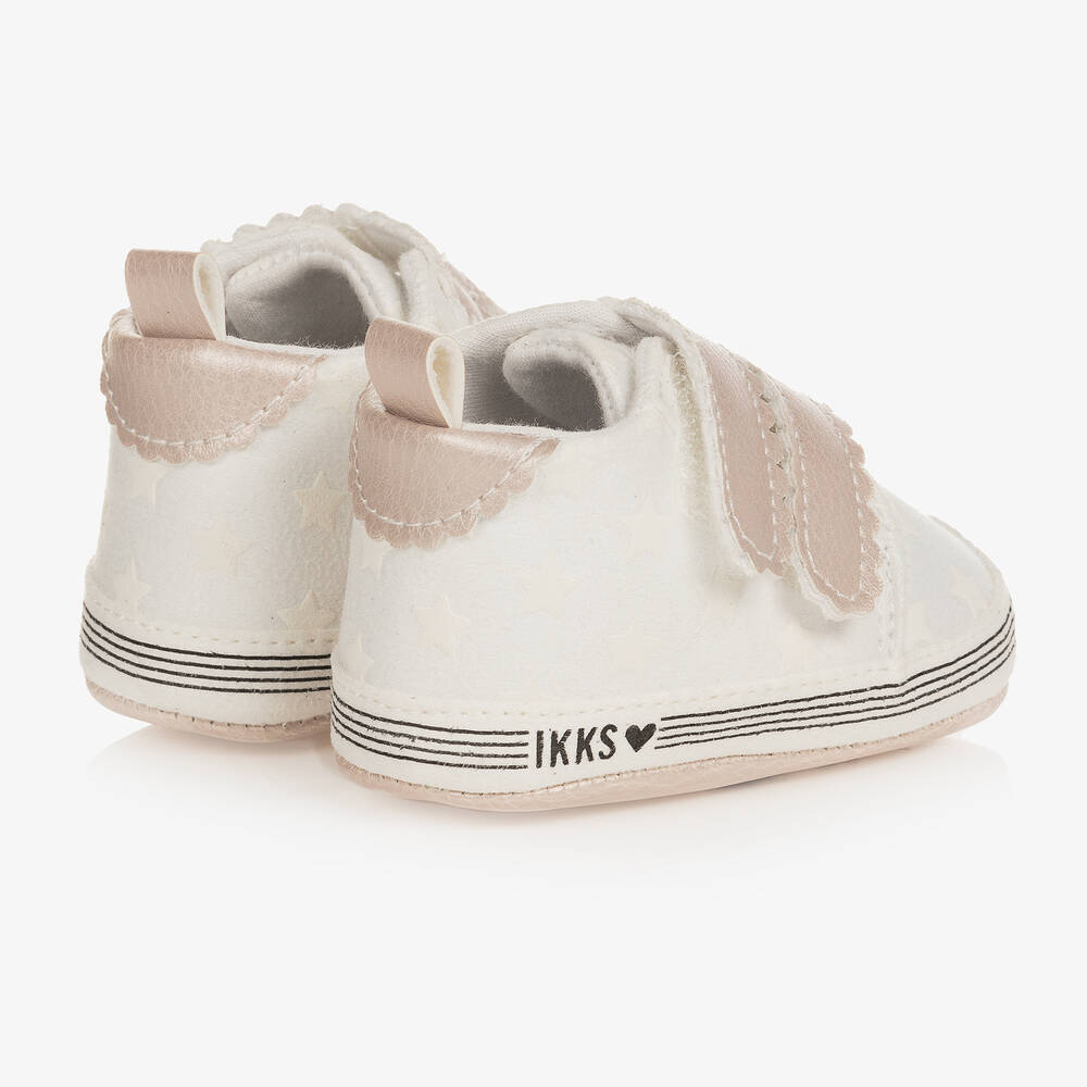 آي كيه كيه إس-Baby Girls White & Pink Pre-Walkers | Childrensalon Outlet