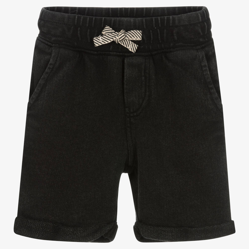 IKKS - Black Cotton Jersey Shorts | Childrensalon
