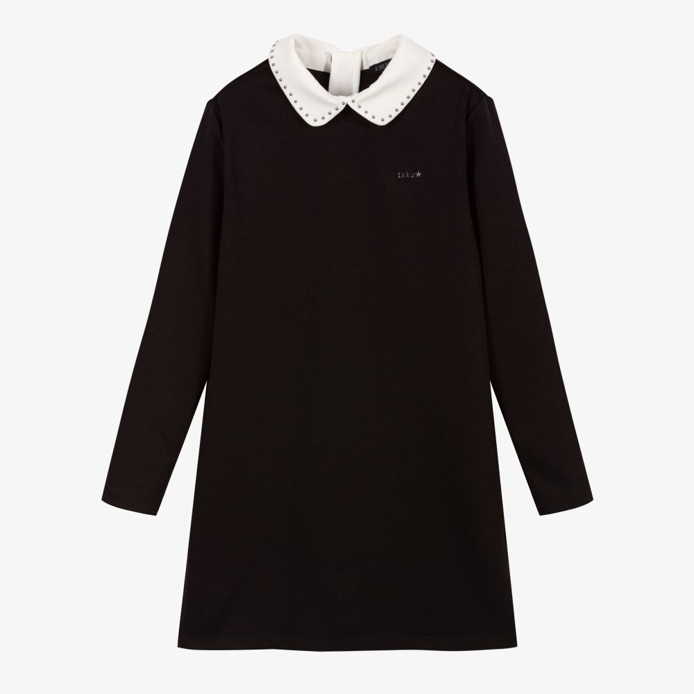IKKS - Black Pleated Jersey Dress | Childrensalon