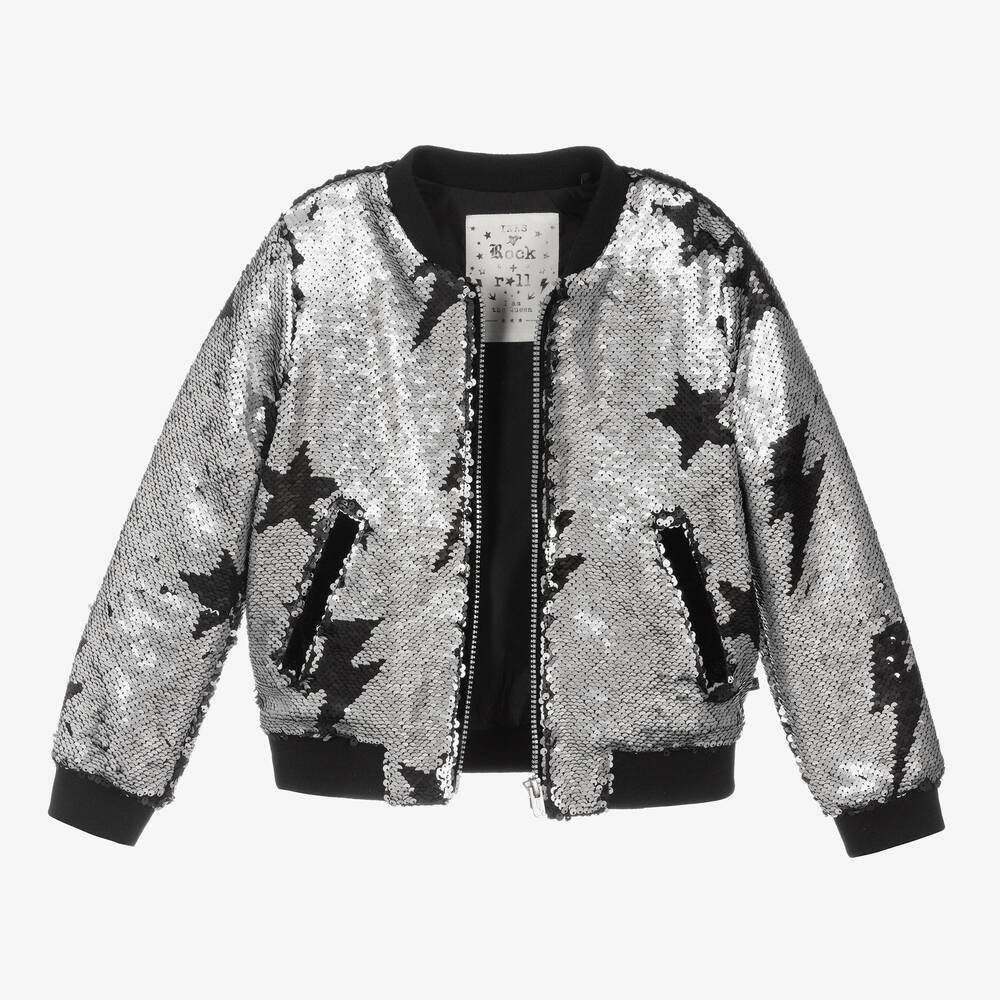 Black and silver sequin jacket store