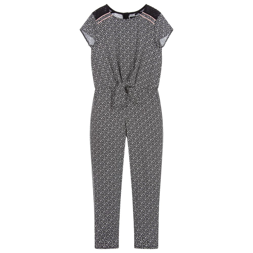IKKS-Black & White Viscose Jumpsuit | Childrensalon Outlet