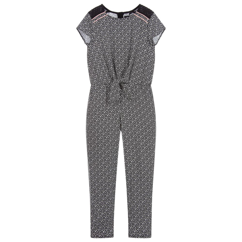 IKKS - Black & White Viscose Jumpsuit | Childrensalon