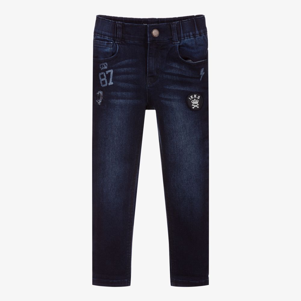 IKKS - Blue Denim Patch Jeans | Childrensalon