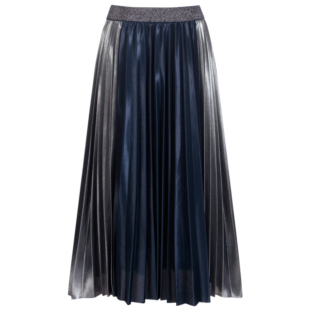IKKS-Blue & Silver Pleated Skirt | Childrensalon Outlet