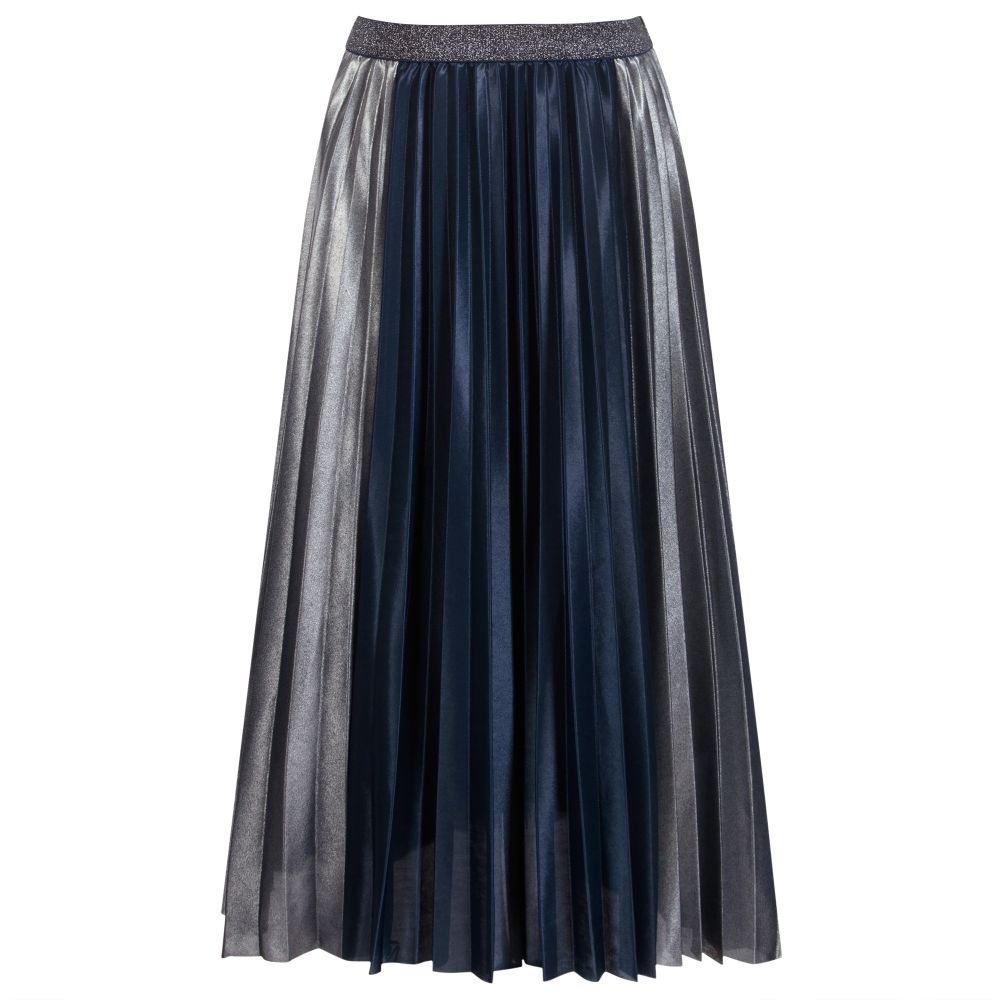 IKKS - Плиссированная юбка синего и серебристого цвета | Childrensalon