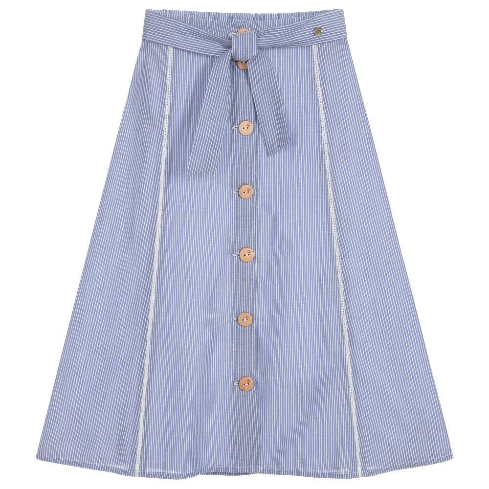 IKKS - Blue Striped Cotton Skirt | Childrensalon