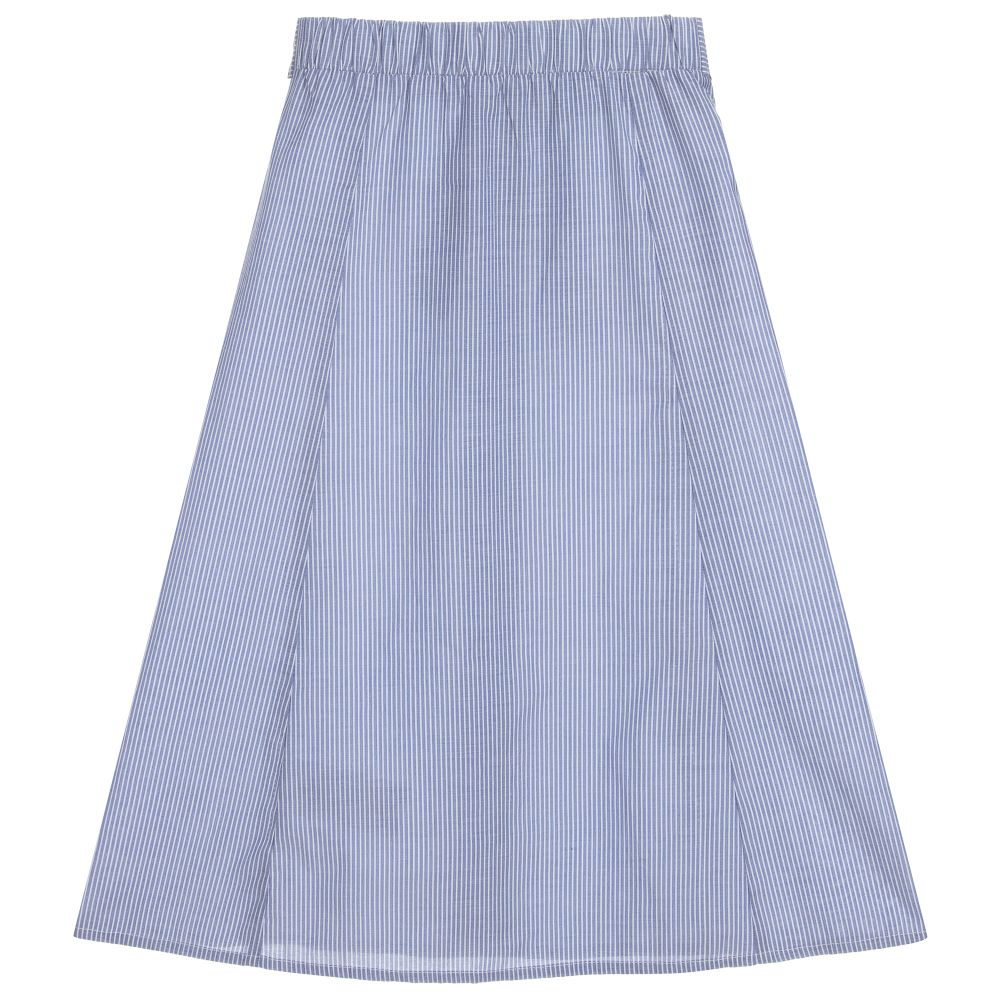 IKKS-Blue Striped Cotton Skirt | Childrensalon Outlet