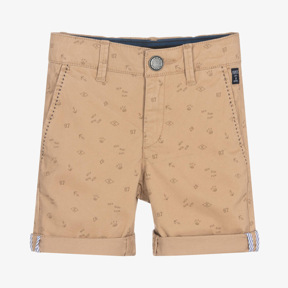 IKKS - Boys Beige Cotton Shorts | Childrensalon