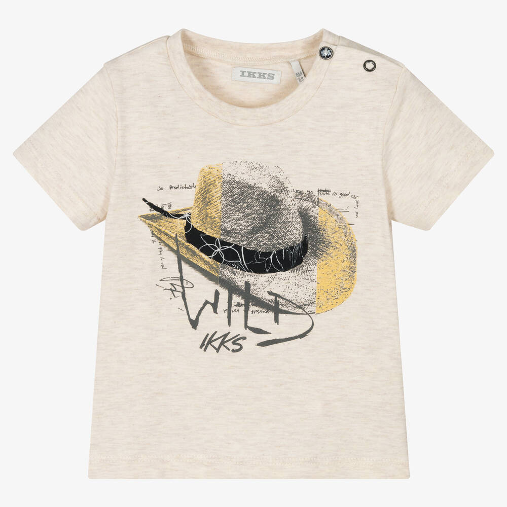 IKKS - Boys Beige Cotton T-Shirt | Childrensalon