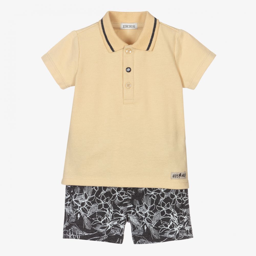 IKKS - Boys Beige & Grey Shorts Set | Childrensalon