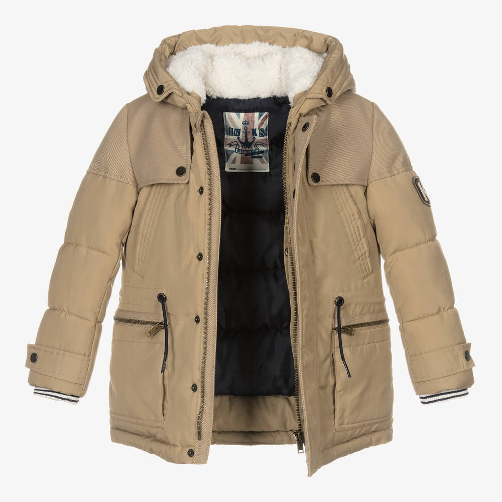 IKKS Boys Beige Parka Coat Childrensalon Outlet