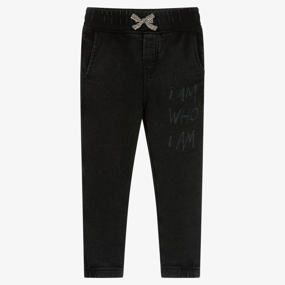 IKKS - Boys Black Cotton Joggers | Childrensalon