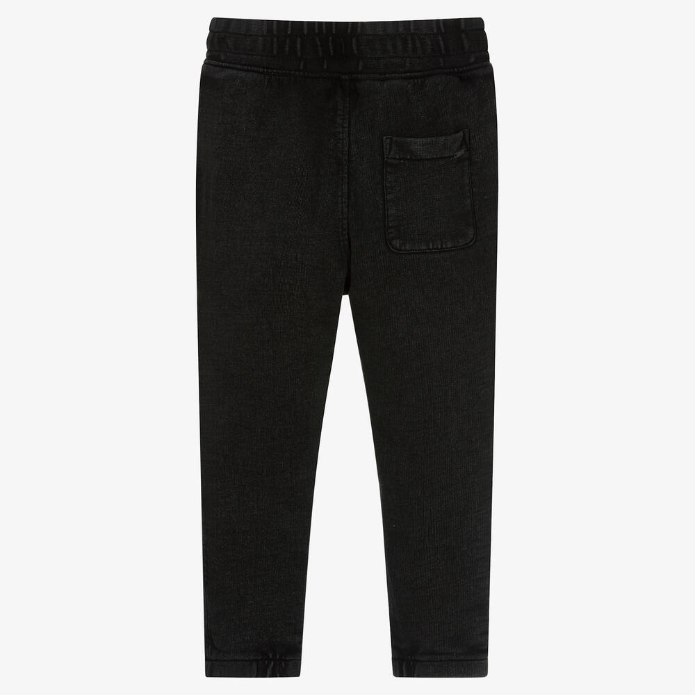 IKKS-Boys Black Cotton Joggers | Childrensalon Outlet