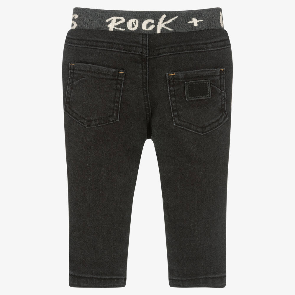 IKKS Boys Black Denim Jeans Childrensalon Outlet