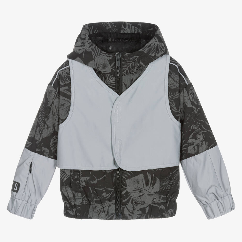 IKKS - Boys Black & Grey Reflective Jacket | Childrensalon