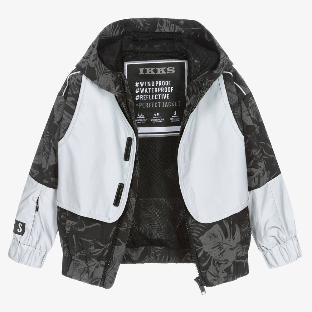 IKKS-Boys Black & Grey Reflective Jacket | Childrensalon Outlet