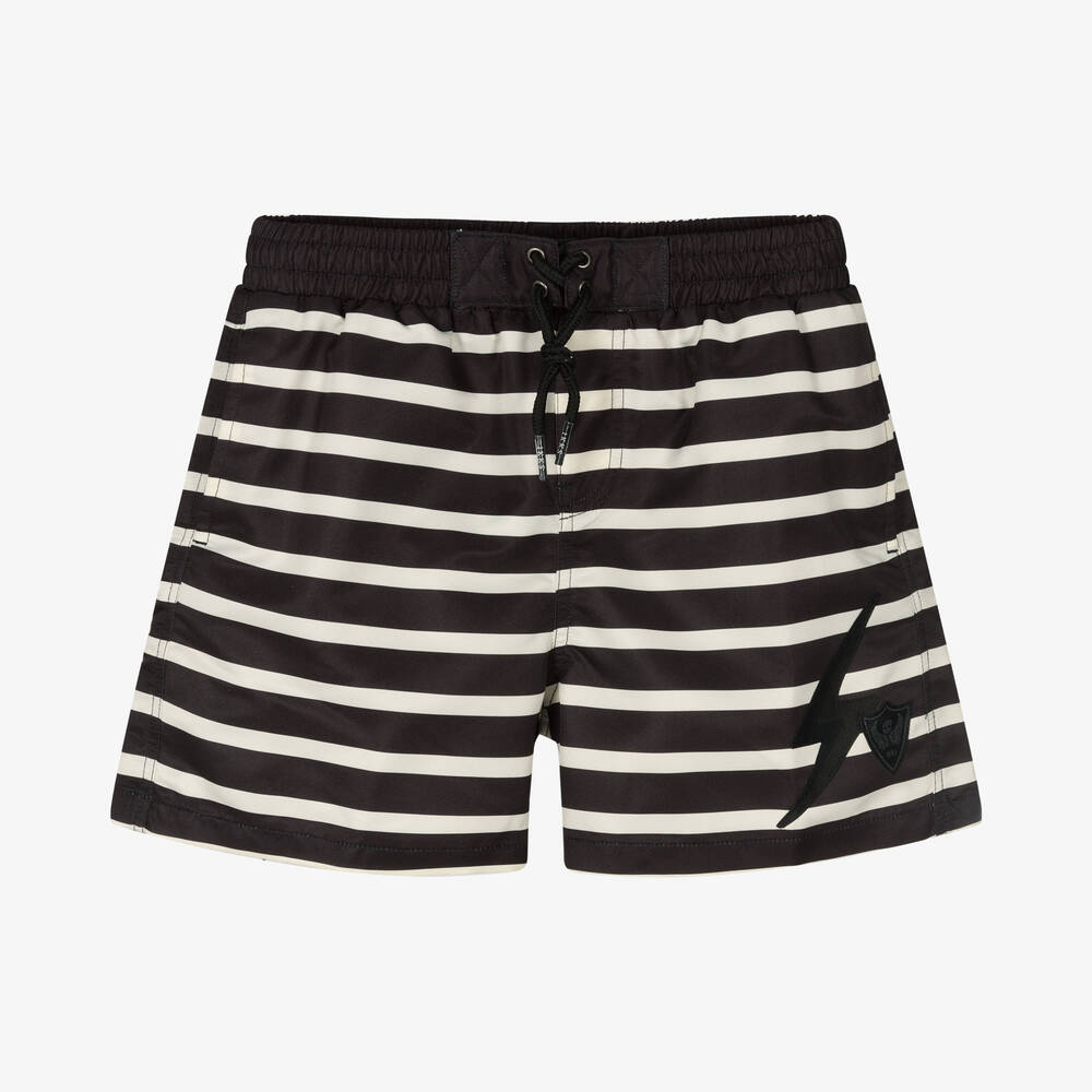 Boys black swim trunks clearance