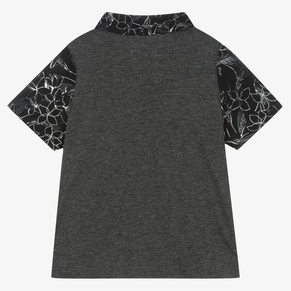 IKKS-Boys Black Viscose Shirt | Childrensalon Outlet